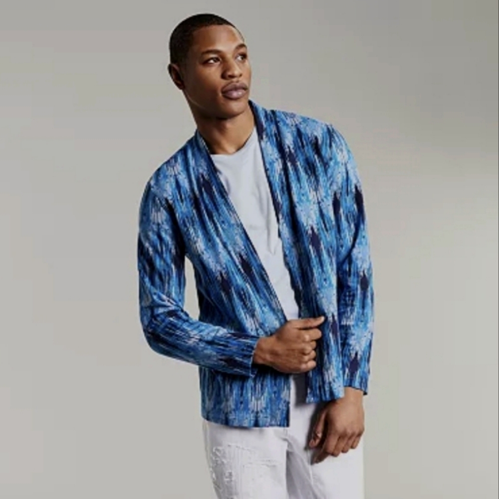 Sun + Stone Men's Ikat Kimono Shirt